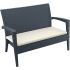 Диван пластиковый плетеный двухместный с подушкой Siesta Contract Miami Lounge Sofa
