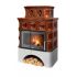 Кафельная печь ABX Karelie P (10кВт в воду), с теплообменником белый цоколь