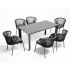 Обеденная группа 4SiS Венето на 6 персон со стульями Милан, каркас темно-серый, роуп темно-серый