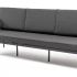 4SiS "Канны" диван 3-местный плетеный из роупа, каркас алюминий темно-серый (RAL7024) муар, роуп коричневый круглый, ткань темно-серая 027