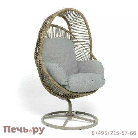 4SiS Барселона кресло-кокон из искусственного ротанга, цвет соломенный фото