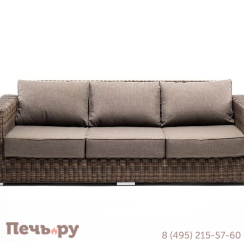 4SiS Боно диван из искусственного ротанга трехместный, цвет коричневый фото 2