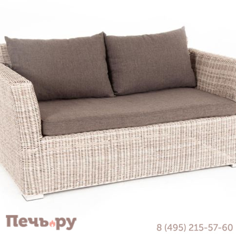 4SiS Капучино диван из искусственного ротанга двухместный, цвет бежевый фото 6