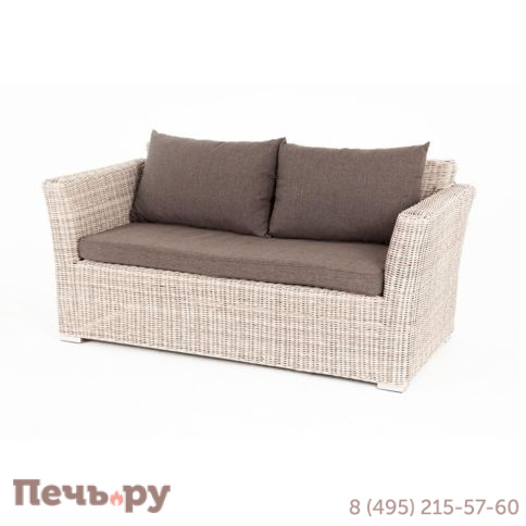4SiS Капучино диван из искусственного ротанга двухместный, цвет бежевый фото