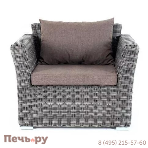 4SiS Капучино кресло из искусственного ротанга, цвет графит фото 2