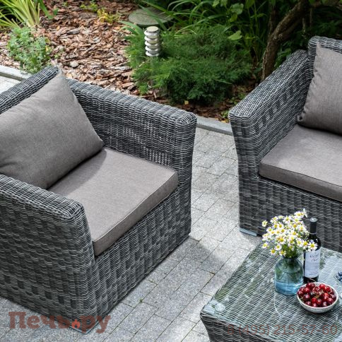 4SiS Капучино кресло из искусственного ротанга, цвет графит фото 4