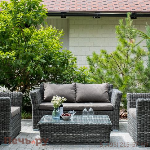 4SiS Капучино кресло из искусственного ротанга, цвет графит фото 6