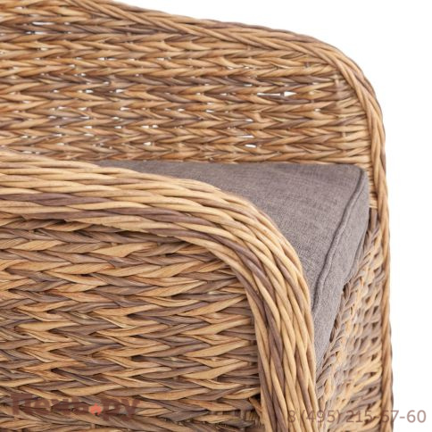 4SiS Равенна плетеное кресло из искусственного ротанга (гиацинт), цвет соломенный фото 5