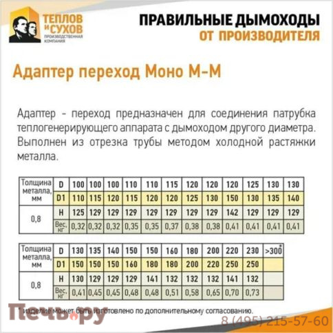 Адаптер переход Теплов и Сухов моно ММ 430/0.8 фото 10