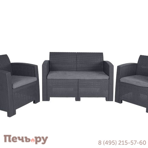 Диван двухместный Gardeck Arizona b:rattan, антрацит (2-х местная подушка) фото 18