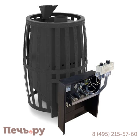 Банная печь Берёзка Витязь 18 газ (закрытая каменка, сетчатый кожух) фото