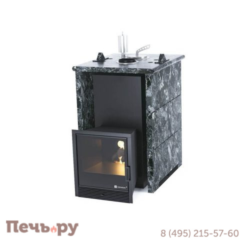 Банная печь ИзиСтим Анапа в трёхстороннем кожухе из пироксенита фото