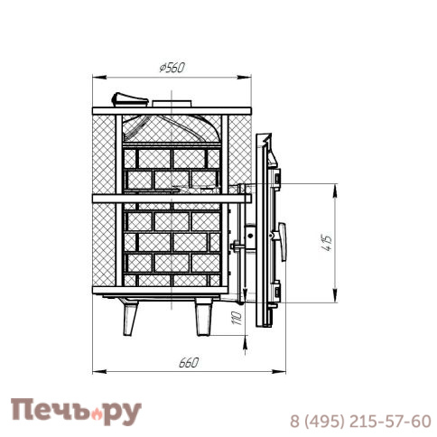 Банная печь Прометалл Атмосфера L+ КТТ с комбинированной облицовкой фото 10