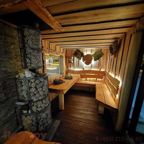 Банная печь Прометалл Атмосфера XL КТТ с сеткой нержавейкой фото 7