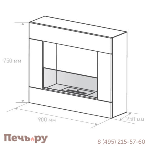 Биокамин Silver Smith Portal Lux 2 Glass (ниша+топливный блок) фото 6