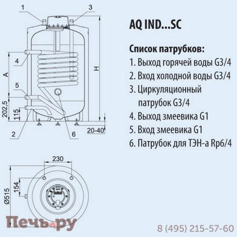 Бойлер напольный Hajdu AQ IND SC 200 л фото 2