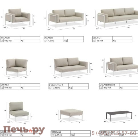 Диван Brafritid Stockholm 1 антрацит/серый, алюминий фото 7