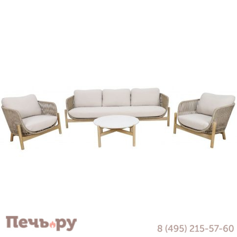 Диван деревянный плетеный трехместный Tagliamento Talara фото 4