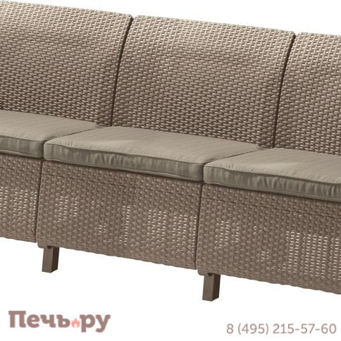Диван пластиковый Gardeck Корфу Макс (Corfu love seat max) капучино фото
