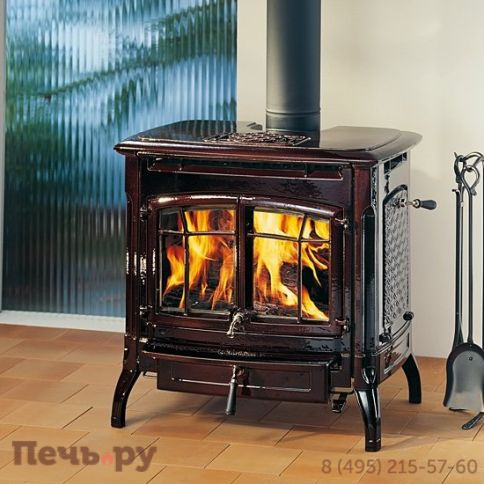 Дровяная печь Hergom Bennington коричневая эмаль фото 2