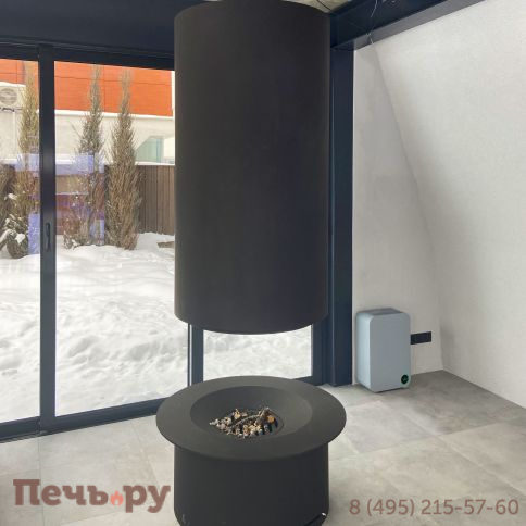 Дровяной камин Traforart Diamante (Диамант) без стекла черный фото 3