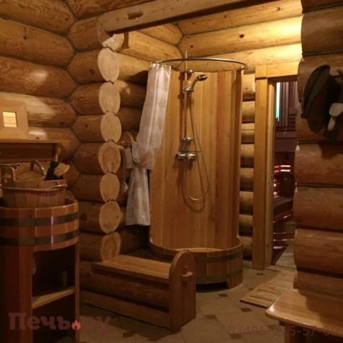 Душевая кабина BentWood с держателем для шторки, лиственница, толщина - 28 мм. фото 6