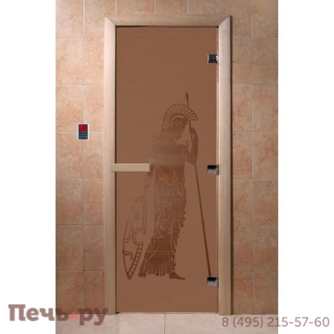 Дверь для бани DoorWood Рим 1900х700, 8 мм, 3 петли, коробка - ольха фото 2