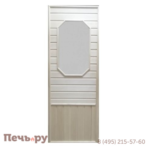 Дверь для бани DoorWood со стеклом 1850х750 (без петель и ручки) липа фото 2