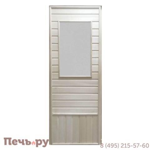 Дверь для бани DoorWood со стеклом 1850х750 (без петель и ручки) липа фото 3