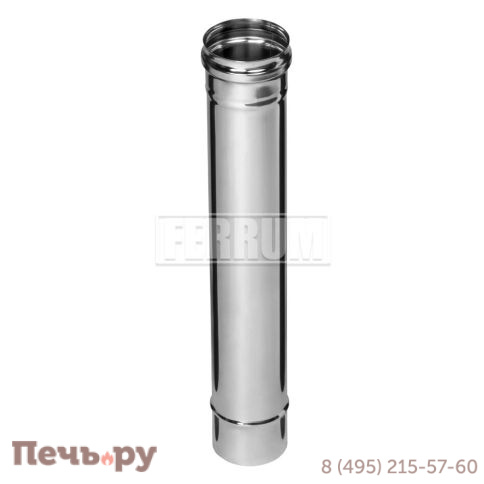 Дымоход (труба) 0,5м Феррум (430/ 0.8) фото