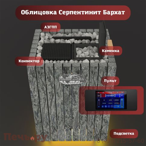 Электрическая паротермальная печь для бани Инжкомцентр ВВД ПАРиЖАР Футурус 14 кВт фото 2