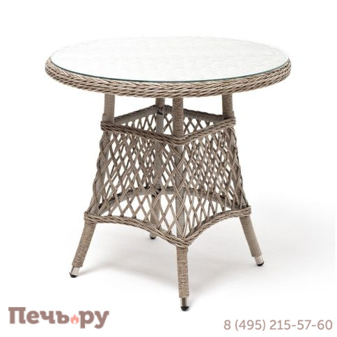 Эспрессо 4SiS плетеный круглый стол, цвет бежевый фото