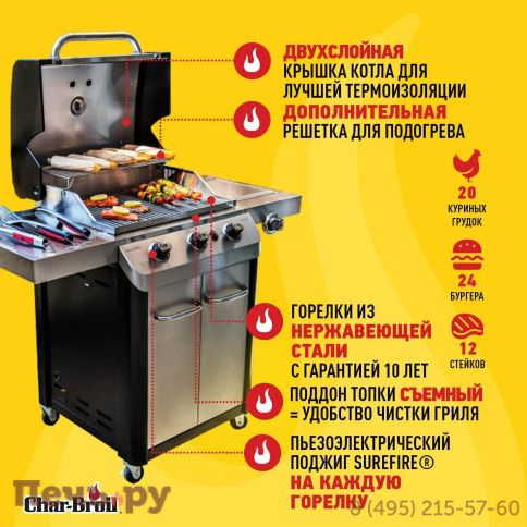 Газовый гриль Char-Broil Professional Signature Series 3S фото 2