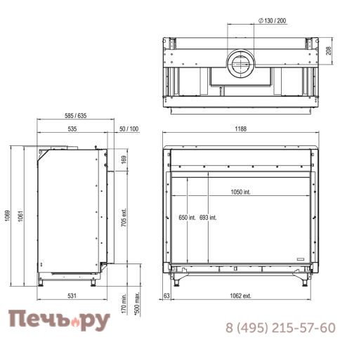 Газовый камин Faber Matrix 1050/650 I фото 3