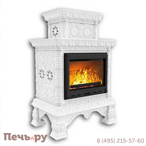 Готовый камин КимрПечь Кострома двухъярусный центральный с топкой Астов МЛ 700 фото