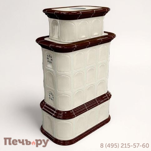 Готовый камин КимрПечь Прованс с дровником двухъярусный центральный с топкой Астов К7454 фото 18