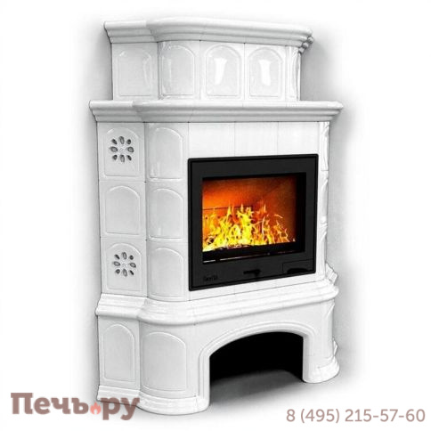 Готовый камин КимрПечь Прованс с дровником двухъярусный угловой с топкой Астов К7454 фото