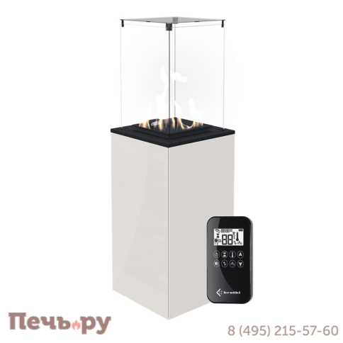 Камин газовый Kratki Patio G31/37MBAR/B- белое стекло фото