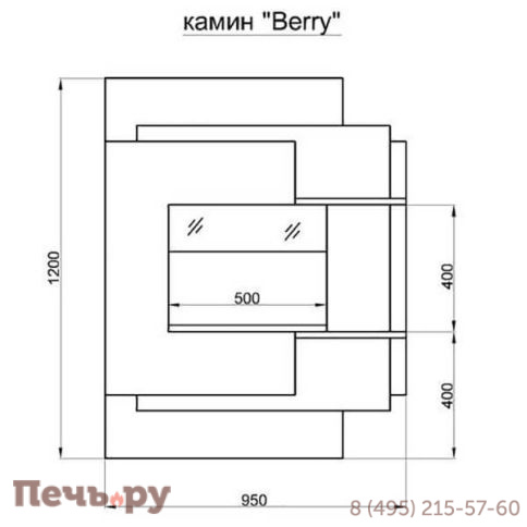 Камин Virtu Style Berry без стекла фото 5