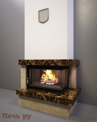 Каминная облицовка FireBird Ладога (для топки Amelia/LP/BS) (угловое стекло слева-справа) фото 2