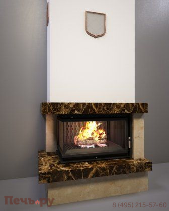 Каминная облицовка FireBird Ладога (для топки Amelia/LP/BS) (угловое стекло слева-справа) фото