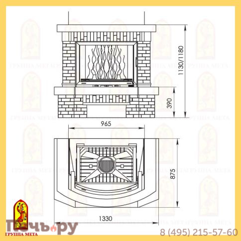 Каминная облицовка Мета Гермес 700/800 серия Новая Антика фото 2