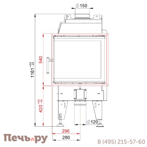 Каминная топка BeF Feel 6 угловая фото 6