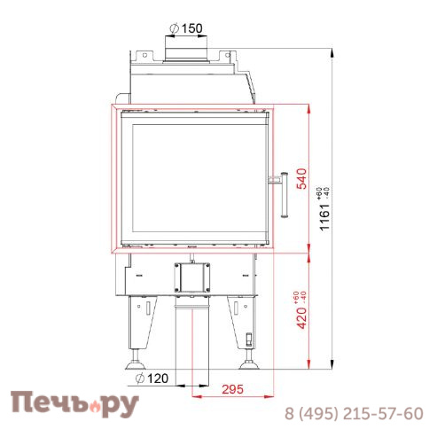 Каминная топка BeF Home Therm 6 угловая фото 5