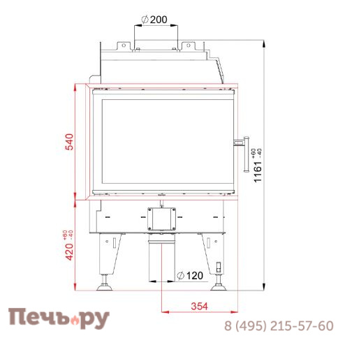 Каминная топка BeF Home Therm 8 угловая фото 4