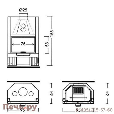 Каминная топка EdilKamin IC Tekno 1N фото 2