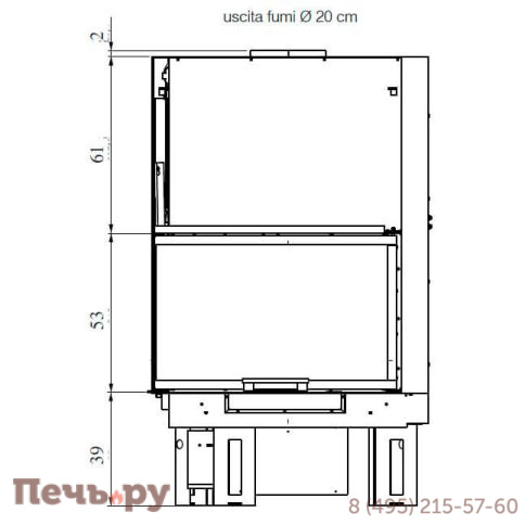 Каминная топка EdilKamin IC Tekno 2 DX/SX N фото 3