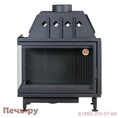 Каминная топка ЭкоКамин Альфа 1000B два стекла черный шамот фото 5