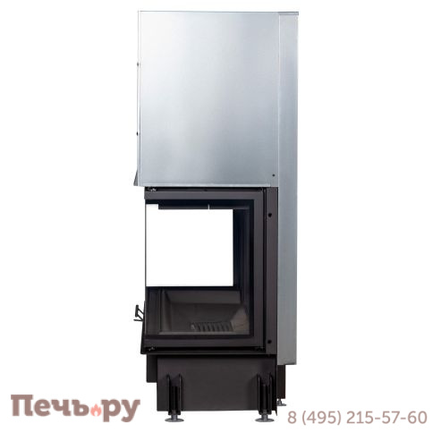 Каминная топка ЭкоКамин Дельта 1000 B три стекла черный шамот принтинг фото 7