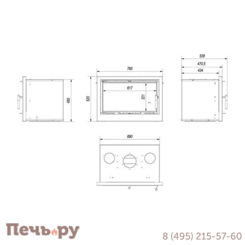 Каминная топка Kratki Arke/70 фото 7